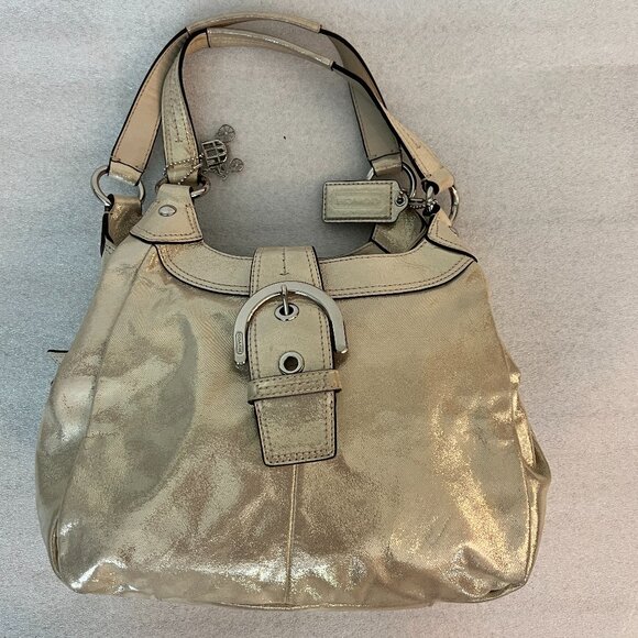 Coach metallic gold Lynn Soho leather purse - Picture 1 of 4